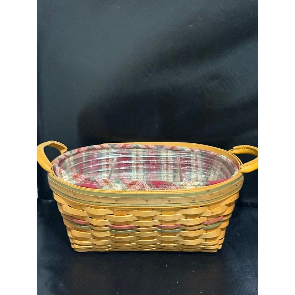 Longaberger 2001‎ Autumn Reflections Large Pail Blessings Basket Tartan Liner